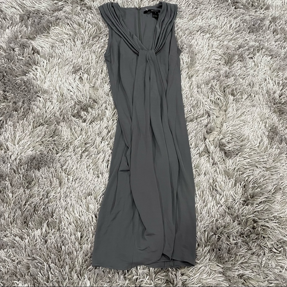 Jay Godfrey Gray Sleeveless Twist Front Dress 4